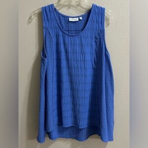 Habitat Clothes To Live In Top Sz M Blue Crinkle Textured Lagenlook Boho Casual